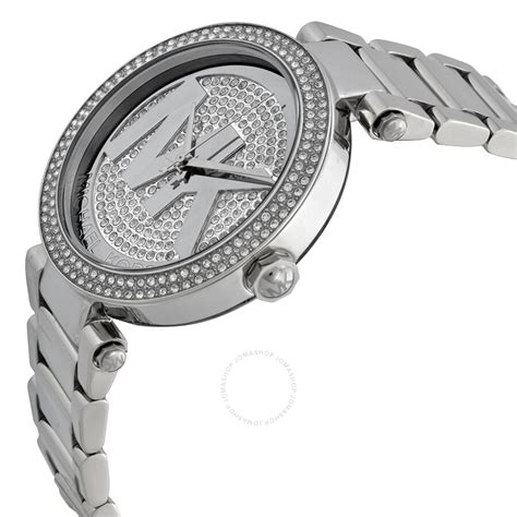 Michael Kors Parker Silver Crystal Pave Dial Ladies Watch MK5925